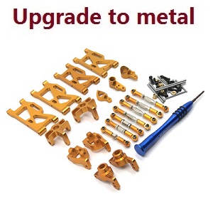 Wltoys 124017 RC Car spare parts todayrc toys listing 7-IN-1 upgrade to metal kit Gold