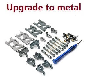 Wltoys 124019 RC Car spare parts todayrc toys listing 7-IN-1 upgrade to metal kit Titanium color