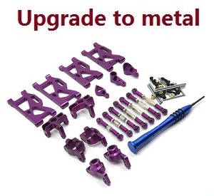 Wltoys 144001 RC Car spare parts todayrc toys listing 7-IN-1 upgrade to metal kit Purple