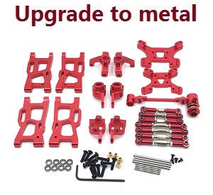 Wltoys 124017 RC Car spare parts todayrc toys listing 8-IN-1 upgrade to metal kit Red