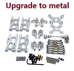 Wltoys 124017 RC Car spare parts todayrc toys listing 8-IN-1 upgrade to metal kit Silver