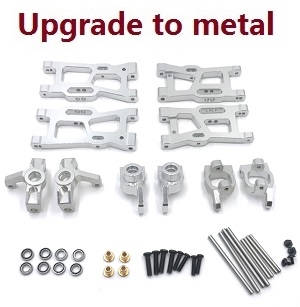 Wltoys 144001 RC Car spare parts todayrc toys listing 5-IN-1 upgrade to metal kit Silver