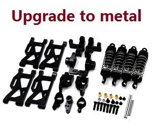 Wltoys 124017 RC Car spare parts todayrc toys listing 7-IN-1 upgrade to metal kit Black