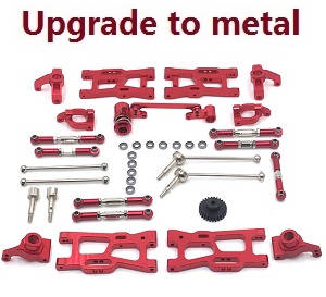 Wltoys 124017 RC Car spare parts todayrc toys listing 12-IN-1 upgrade to metal kit Red