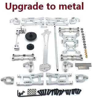 Wltoys 124017 RC Car spare parts todayrc toys listing 12-IN-1 upgrade to metal kit Silver