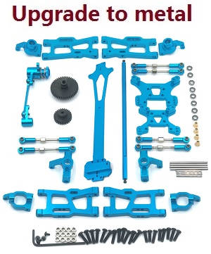 Wltoys 124017 RC Car spare parts todayrc toys listing 12-IN-1 upgrade to metal kit Blue