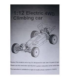 Wltoys 124019 RC Car spare parts todayrc toys listing English manual book