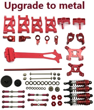 Wltoys 124017 RC Car spare parts todayrc toys listing 20-IN-1 upgrade to metal kit Red