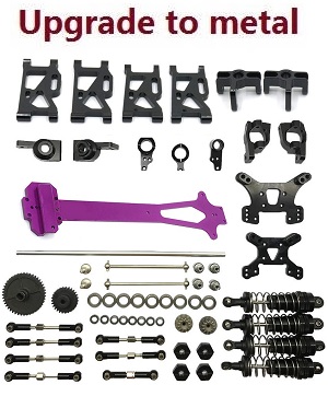 Wltoys 124017 RC Car spare parts todayrc toys listing 20-IN-1 upgrade to metal kit Black with Purple second floor board