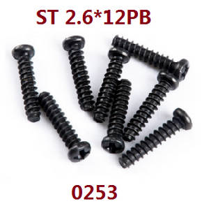 Wltoys 12409 RC Car spare parts todayrc toys listing screws 2.6*12PB 0253 - Click Image to Close