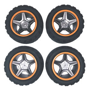 Wltoys 12409 RC Car spare parts todayrc toys listing upgrade tires 4pcs (Orange)