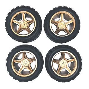 Wltoys 12409 RC Car spare parts todayrc toys listing upgrade tires 4pcs (Gold) - Click Image to Close