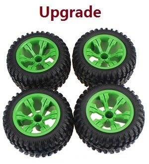 Wltoys 12409 RC Car spare parts todayrc toys listing upgrade tires 4pcs (Green)