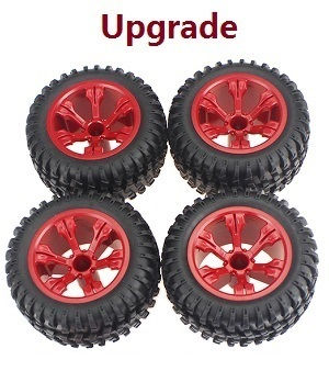 Wltoys 12409 RC Car spare parts todayrc toys listing upgrade tires 4pcs (Red)