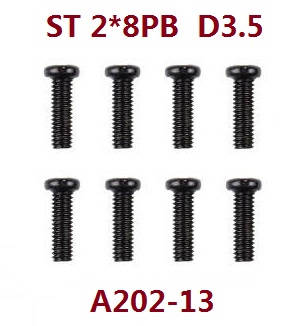 Wltoys 12409 RC Car spare parts todayrc toys listing screws 2*8PB A202-13