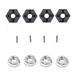 Wltoys 12428 12427 12428-A 12427-A 12428-B 12427-B 12428-C 12427-C RC Car spare parts todayrc toys listing hexagon wheel seat + fixed iron bar + M4 flange nuts - Click Image to Close