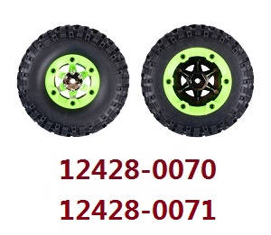 Wltoys 12428 12427 12428-A 12427-A 12428-B 12427-B 12428-C 12427-C RC Car spare parts todayrc toys listing tires 2pcs Green (0070 0071)