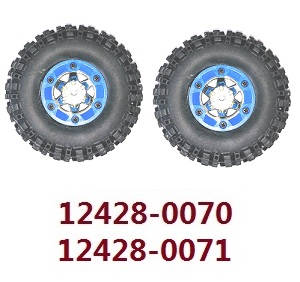 Wltoys 12428 12427 12428-A 12427-A 12428-B 12427-B 12428-C 12427-C RC Car spare parts todayrc toys listing tires 2pcs Blue (0070 0071)
