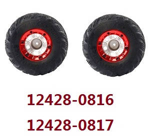 Wltoys 12428 12427 12428-A 12427-A 12428-B 12427-B 12428-C 12427-C RC Car spare parts todayrc toys listing tires 2pcs Red (0816 0817)