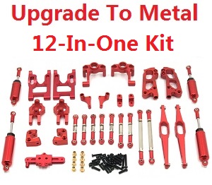 Wltoys 12428 12427 12428-A 12427-A 12428-B 12427-B 12428-C 12427-C RC Car spare parts todayrc toys listing upgrade to metal parts group 12-In-One Kit Red