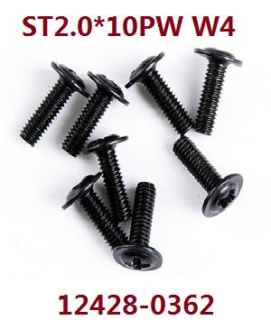 Wltoys 12423 12428 RC Car spare parts todayrc toys listing screws ST2.0*10PW W4 (0362) - Click Image to Close