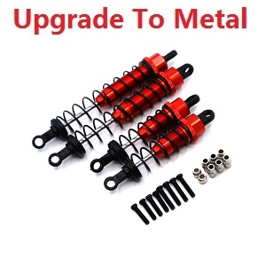 Wltoys 12428 12427 12428-A 12427-A 12428-B 12427-B 12428-C 12427-C RC Car spare parts todayrc toys listing front suspension and rear shock set (Metal-2) Red