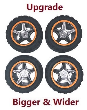 Wltoys 12429 RC Car spare parts todayrc toys listing upgrade tires 4pcs Orange more bigger and wider