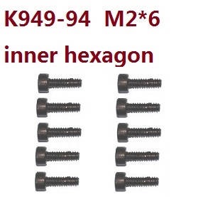 Wltoys 12429 RC Car spare parts todayrc toys listing inner hexagon screws M2*6 (K949-94)