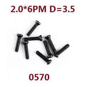 Wltoys 12429 RC Car spare parts todayrc toys listing screws 2.0*6PM D=3.5 (0570)