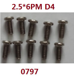 Wltoys 12429 RC Car spare parts todayrc toys listing screws 2.5*6PM D4 (0797)