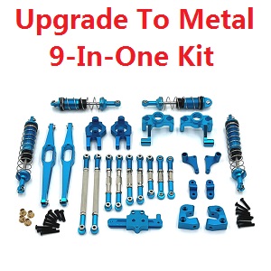 Wltoys 12429 RC Car spare parts todayrc toys listing upgrade to metal parts group 9-In-One Kit Blue - Click Image to Close