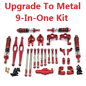 Wltoys 12429 RC Car spare parts todayrc toys listing upgrade to metal parts group 9-In-One Kit Red - Click Image to Close