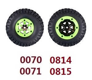 Wltoys 12628 RC Car spare parts todayrc toys listing tires 2pcs Green (0070 0071 0814 0815) - Click Image to Close