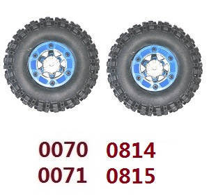 Wltoys 12628 RC Car spare parts todayrc toys listing tires 2pcs Blue (0070 0071 0814 0815) - Click Image to Close