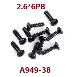 Wltoys 144001 RC Car spare parts todayrc toys listing screws 2.6*6PB A949-38 - Click Image to Close