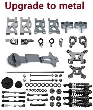 Wltoys 144001 RC Car spare parts todayrc toys listing 20-IN-1 upgrade to metal kit Titanium color - Click Image to Close