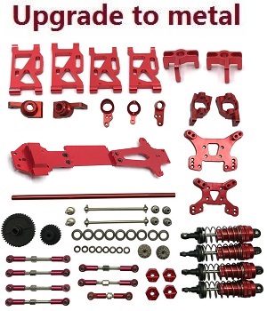 Wltoys 144001 RC Car spare parts todayrc toys listing 20-IN-1 upgrade to metal kit Red