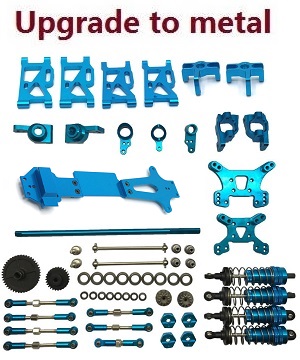 Wltoys 144001 RC Car spare parts todayrc toys listing 20-IN-1 upgrade to metal kit Blue - Click Image to Close