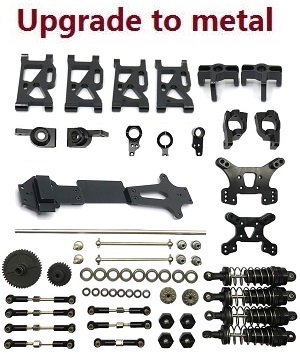 Wltoys 144001 RC Car spare parts todayrc toys listing 20-IN-1 upgrade to metal kit Black - Click Image to Close