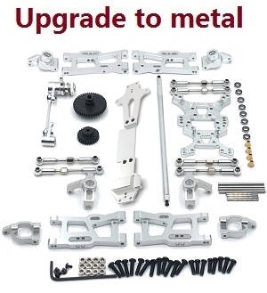 Wltoys 144002 RC Car spare parts todayrc toys listing 12-IN-1 upgrade to metal kit Silver - Click Image to Close