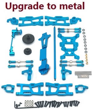 Wltoys 144001 RC Car spare parts todayrc toys listing 12-IN-1 upgrade to metal kit Blue Wltoys 144001 RC Car spare parts todayrc toys listing 12-IN-1 upgrade to metal kit Blue