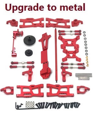 Wltoys 144002 RC Car spare parts todayrc toys listing 12-IN-1 upgrade to metal kit Red - Click Image to Close