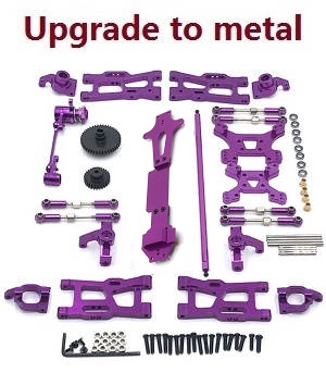 Wltoys 144001 RC Car spare parts todayrc toys listing 12-IN-1 upgrade to metal kit Purple