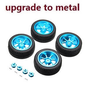 Wltoys 144001 RC Car spare parts todayrc toys listing front and rear tires with hexagon adapter set (Metal)
