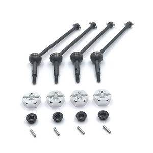Wltoys XK 124019 RC Car spare parts todayrc toys listing universal drive shaft and cup set + M4 nuts + fixed small bar + silver hexagon seat