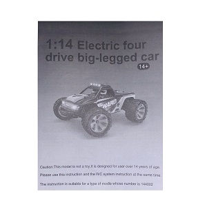 Wltoys XK 144002 RC Car spare parts todayrc toys listing English manual book - Click Image to Close