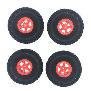 Wltoys 18428-B RC Car spare parts todayrc toys listing tires 4pcs (Red)