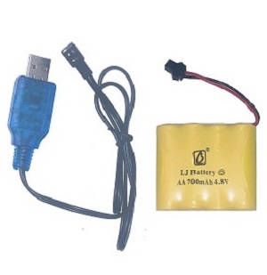 Wltoys 18428-B RC Car spare parts todayrc toys listing 4.8V 700mAh battery with USB charger wire