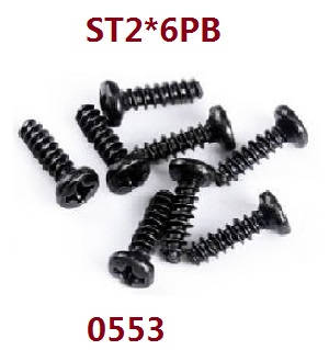 Wltoys 18428-B RC Car spare parts todayrc toys listing round head screws ST2*6PB 8pcs 0553