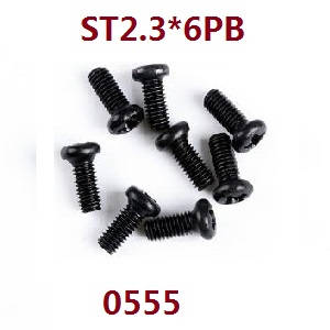 Wltoys 18428-B RC Car spare parts todayrc toys listing round head screws ST2.3*6PB 8pcs 0555